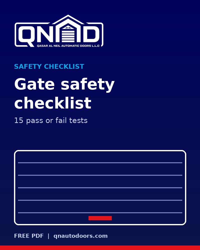 Cover of Gate Safety Checklist for Villas and Compounds
